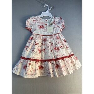 Cynthia Rowley Valentines Girl Dress Size 4, Eiffel Tower, Bow Cupid, Hearts